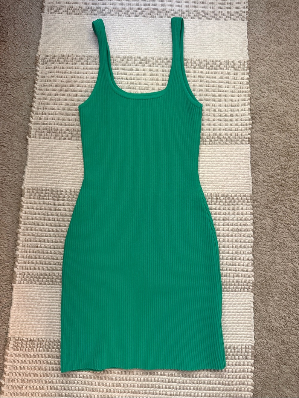VICI Collection Debut Emerald Green Ribbed Bodycon Midi Dress S/M